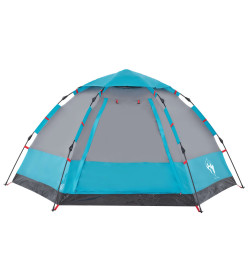 Tente de camping cabine 4 personnes bleu libération rapide