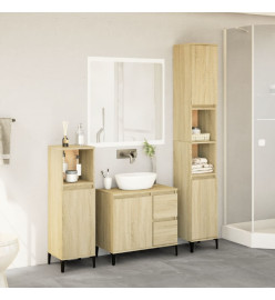 Ensemble de meubles de salle de bain 3 pcs chêne sonoma