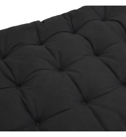 Coussin de chaise longue noir 160x50x10 cm similicuir daim