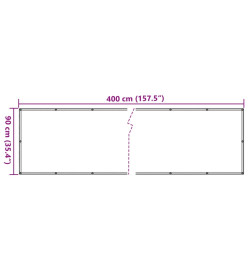 Écran d'intimité de jardin blanc 400x90 cm PVC