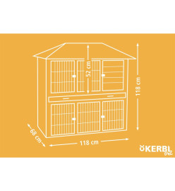 Kerbl Enclos pour rongeurs Villa 118x68x118 cm Bois vitrifié