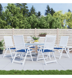 Coussins de chaise de jardin lot de 6 bleu royal 40x40x3 cm