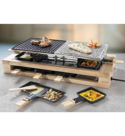 Bestron Gril à raclette ARG300BW 1500 W Bois noir XL