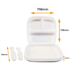 DERYAN Vaisselle enfant Silicone Quuby Blanc