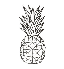 Homemania Décoration murale Ananas 22x55 cm Acier Noir