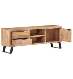 Meuble TV 120x30x42 cm Bois massif d'acacia avec bord naturel