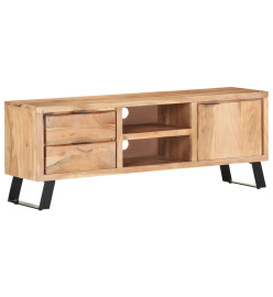 Meuble TV 120x30x42 cm Bois massif d'acacia avec bord naturel