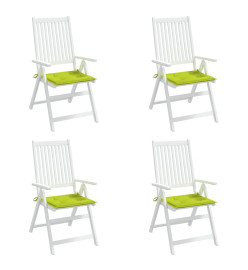 Coussins de chaise de jardin lot de 4 vert vif 40x40x3 cm