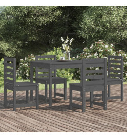 Ensemble à dîner de jardin 5 pcs gris bois massif de pin