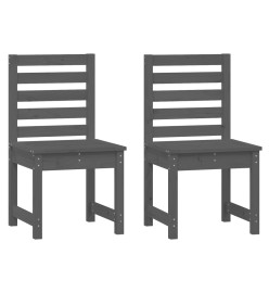 Ensemble à dîner de jardin 7 pcs gris bois massif de pin