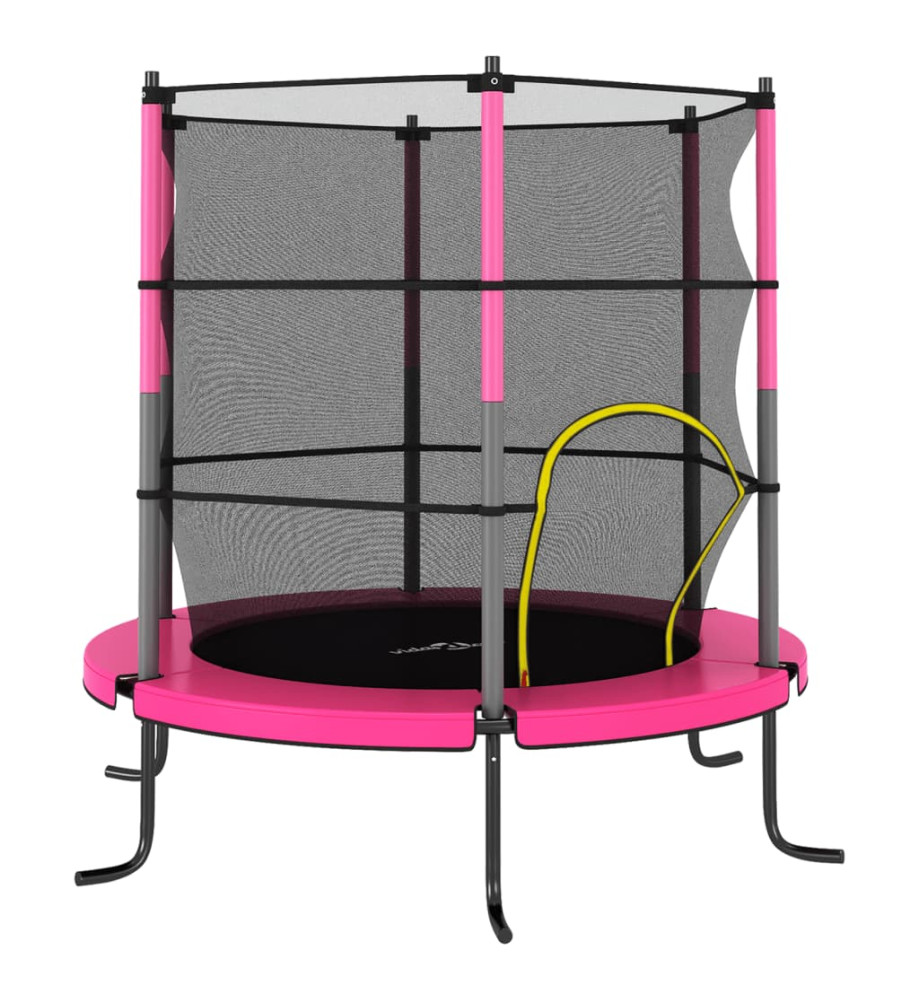 Trampoline avec filet de sécurité Rond 140x160 cm Rose