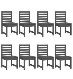 Ensemble à dîner de jardin 11 pcs gris bois massif de pin