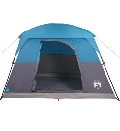 Tente de camping de cabine 4 personnes bleu imperméable