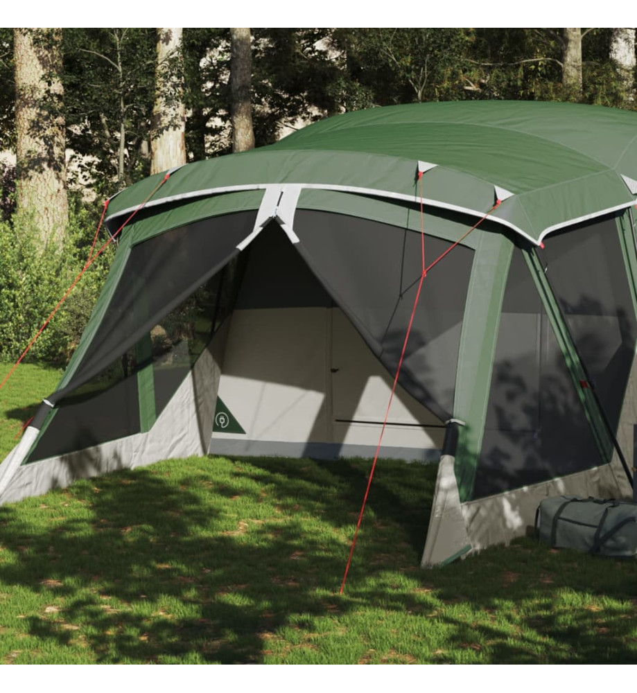 Tente de camping avec porche 4 personnes vert imperméable