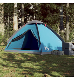 Tente de camping à dôme 4 personnes bleu imperméable