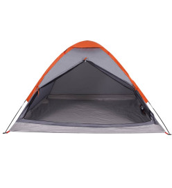 Tente de camping à dôme 2 personnes gris et orange imperméable