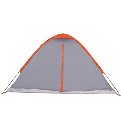 Tente de camping à dôme 2 personnes gris et orange imperméable