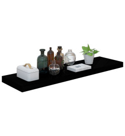 Étagère murale flottante 4 pcs Noir brillant 90x23,5x3,8 cm MDF