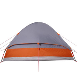 Tente de camping à dôme 2 personnes gris et orange imperméable