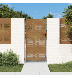 Portail de jardin 85x200 cm acier corten conception de carré