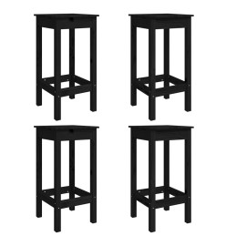 Ensemble de bar de jardin 5 pcs noir bois de pin massif