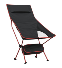 Chaise de camping pliables lot de 2 noir tissu oxford aluminium