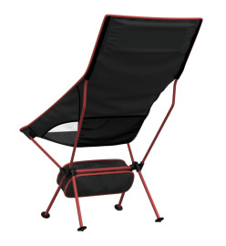 Chaise de camping pliables lot de 2 noir tissu oxford aluminium