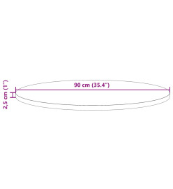 Dessus de table rond cire marron Ø90x2,5 cm bois de pin massif