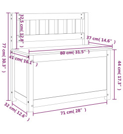 Banc Marron miel 80x41x77 cm Bois de pin massif