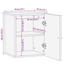 Armoire de salle de bain murale 38x33x48cm bois massif manguier