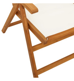 Chaises inclinables de jardin lot de 4 tissu et bois massif