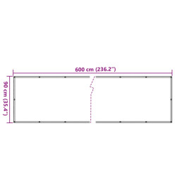 Écran d'intimité de jardin blanc 600x90 cm PVC