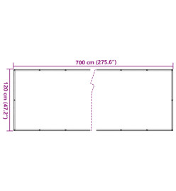 Écran d'intimité de jardin blanc 700x120 cm PVC