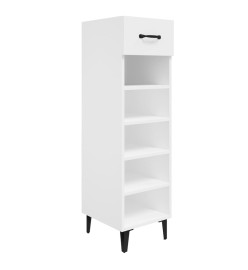 Armoire à chaussure Blanc brillant 30x35x105 cm Bois ingénierie