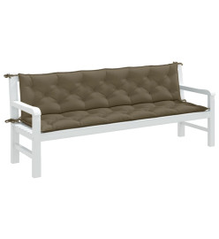 Coussins de banc de jardin lot de 2 taupe mélangé tissu