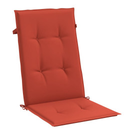 Coussins de chaise à dossier haut lot de 6 rouge mélangé tissu