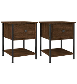 Tables de chevet 2 pcs chêne marron 34x35,5x45 cm