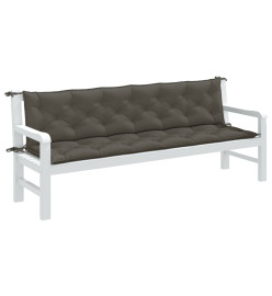 Coussins de banc de jardin lot de 2 gris foncé mélangé tissu