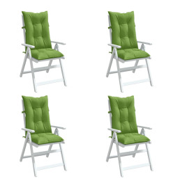 Coussins de chaise à dossier haut lot de 4 vert mélangé tissu