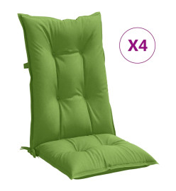 Coussins de chaise à dossier haut lot de 4 vert mélangé tissu