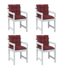 Coussins de chaise dossier bas lot de 4 rouge bordeaux mélangé