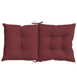 Coussins de chaise dossier bas lot de 4 rouge bordeaux mélangé