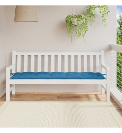 Coussin de banc de jardin bleu mélangé 180x50x7 cm tissu