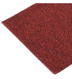 Tapis d'escalier autocollants Rectangulaire 15pcs 60x25cm Rouge