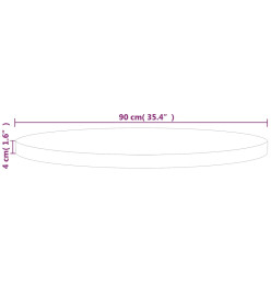 Dessus de table rond Ø90x4 cm Bois de chêne massif non traité