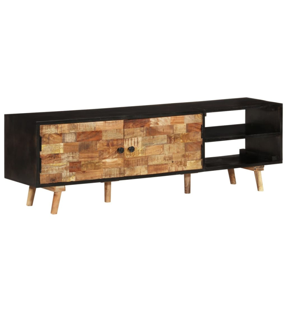 Meuble TV 140x30x45 cm Bois de manguier brut et d'acacia massif