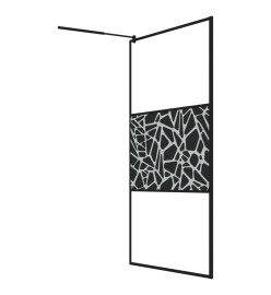 Paroi de douche avec étagère Noir 115x195cm Verre ESG&Aluminium