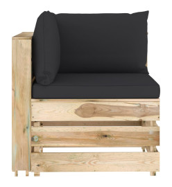 Canapé d'angle sectionnel avec coussins Bois imprégné de vert