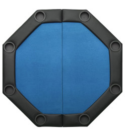 Table de poker pliable 8 joueurs Bleu 108x108x75 cm