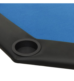 Table de poker pliable 8 joueurs Bleu 108x108x75 cm